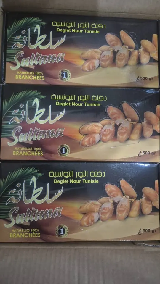 Sultana Dattes de Tunisie Deglet Nour Dattes Branchées 500g